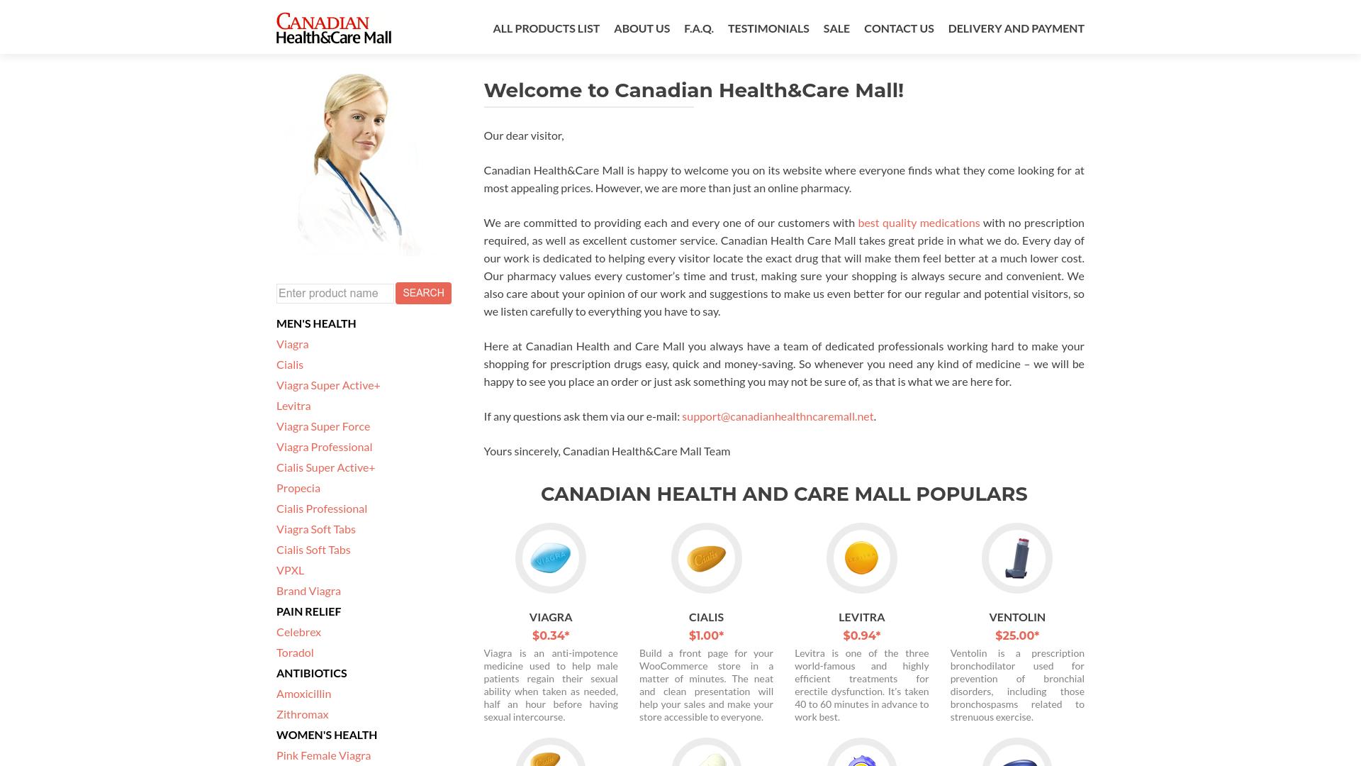 Screenshot canadianhealthncaremall.com