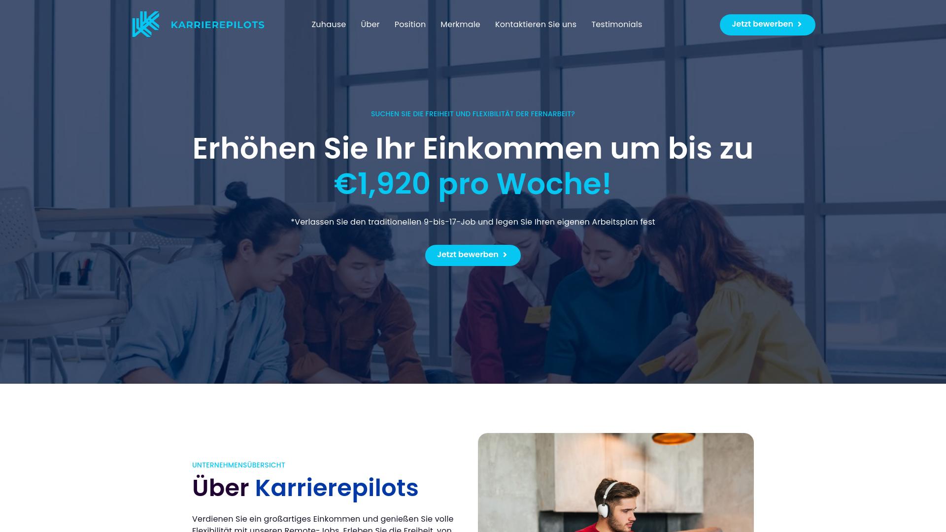 Screenshot karrierepilots.com