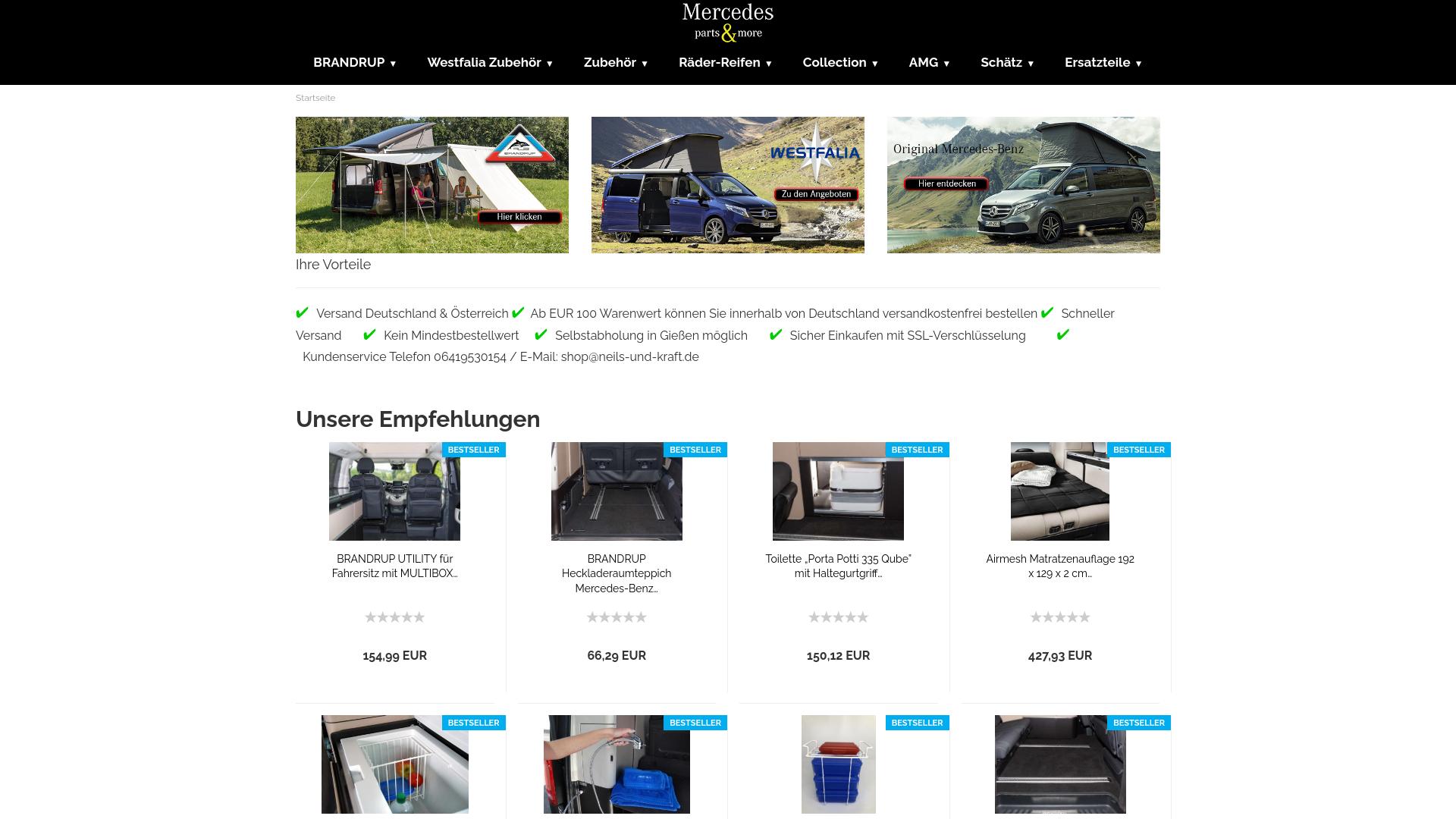 Screenshot mercedes-parts-and-more.de