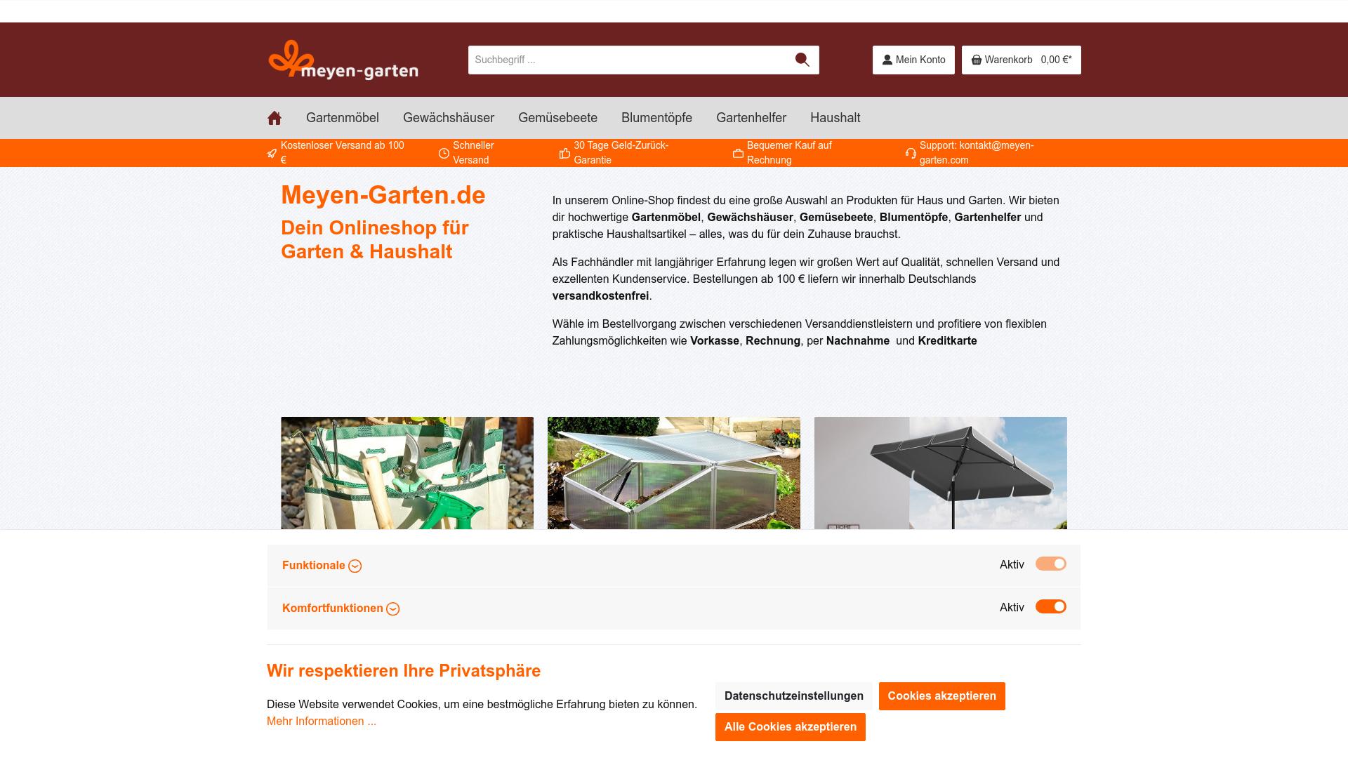 Screenshot meyen-garten24.de
