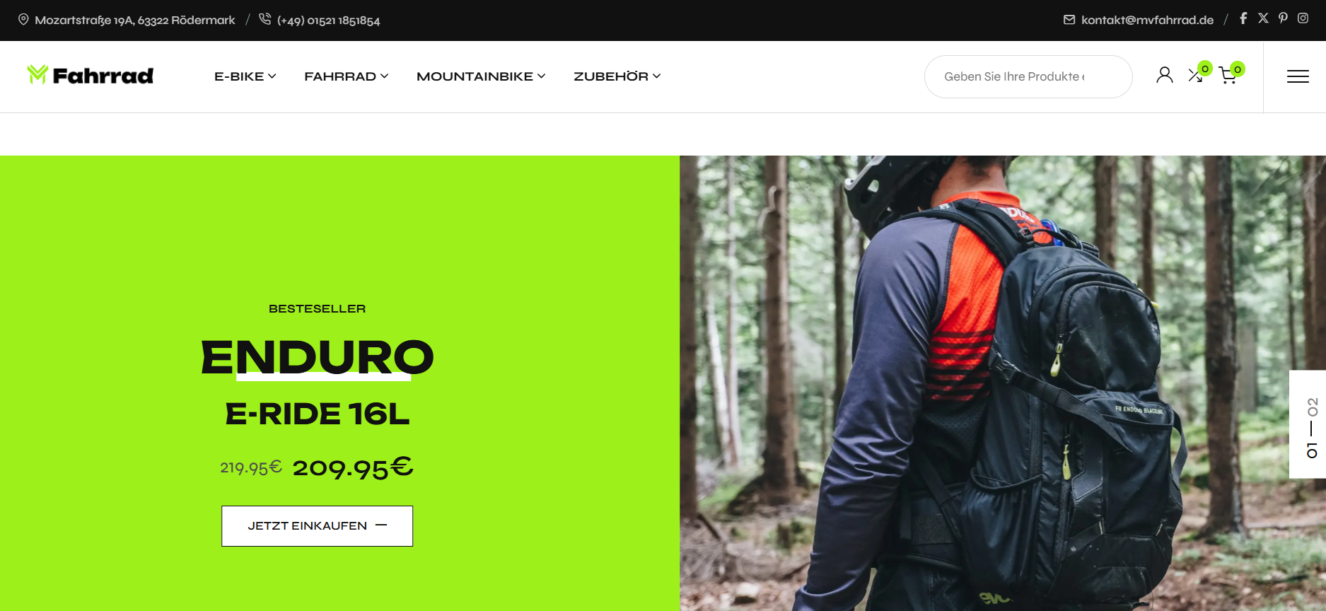 Screenshot mvfahrrad.de