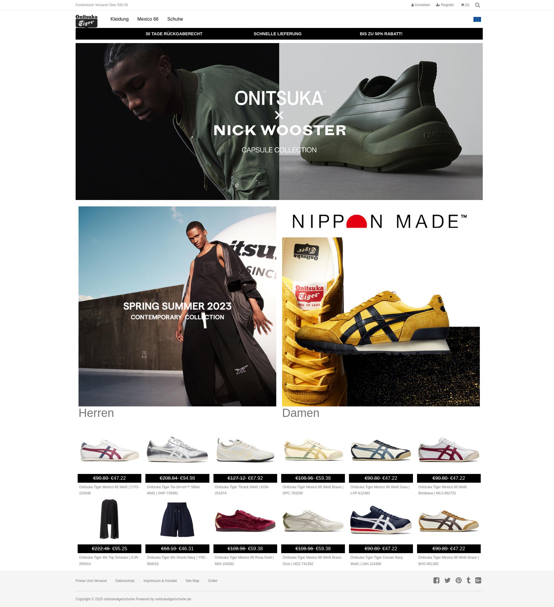 Screenshot onitsukatigerschuhe.de