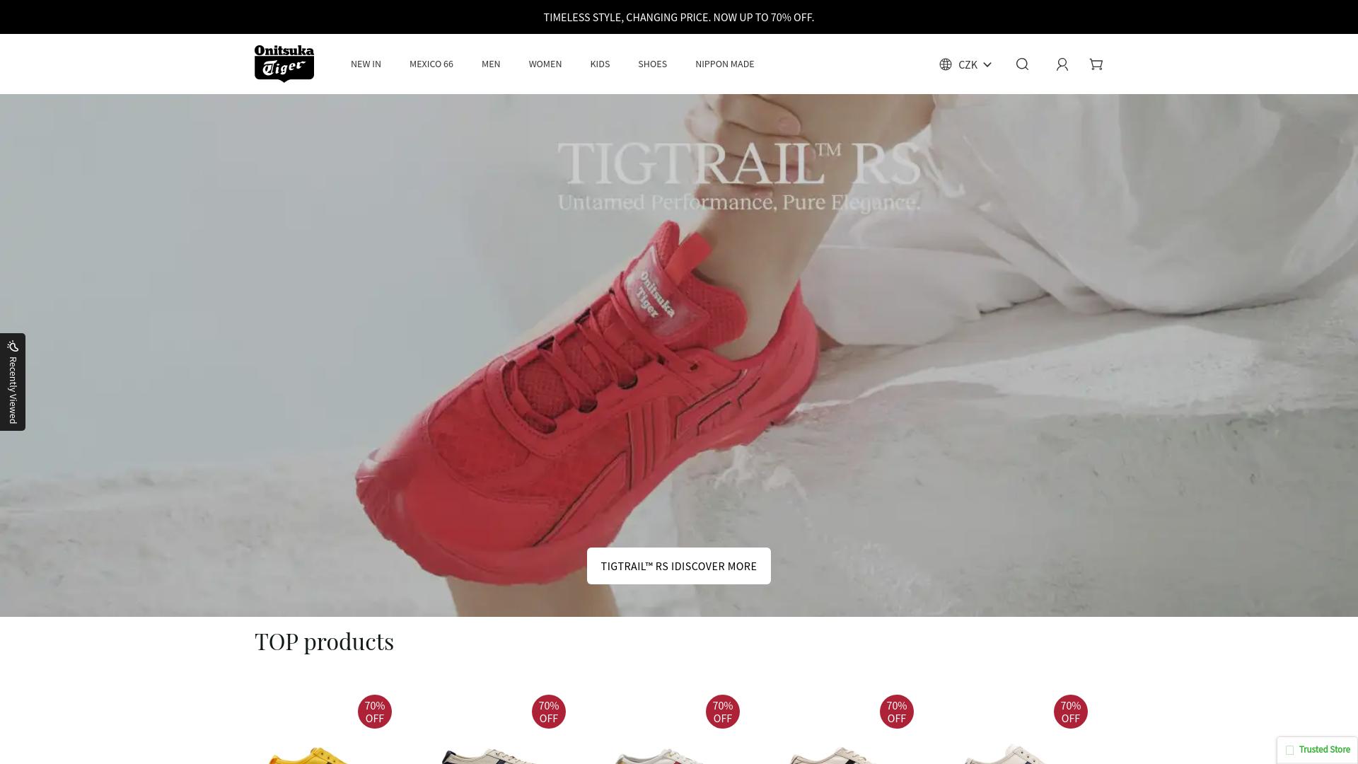 Screenshot onitsukatigervogue.com