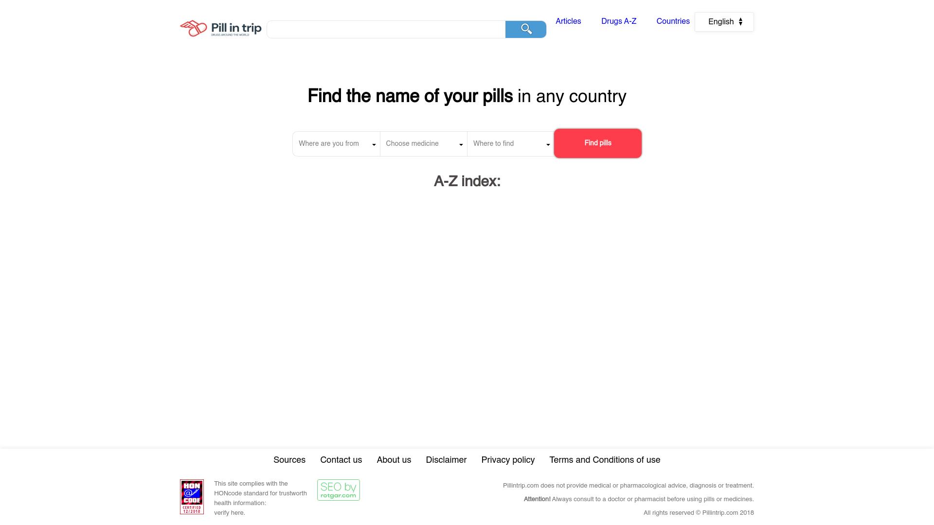Screenshot pillintrip.com