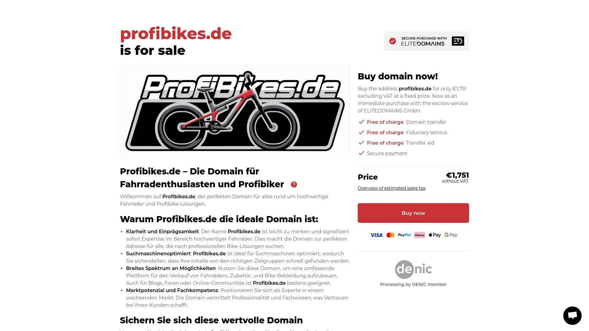 Screenshot profibikes.de