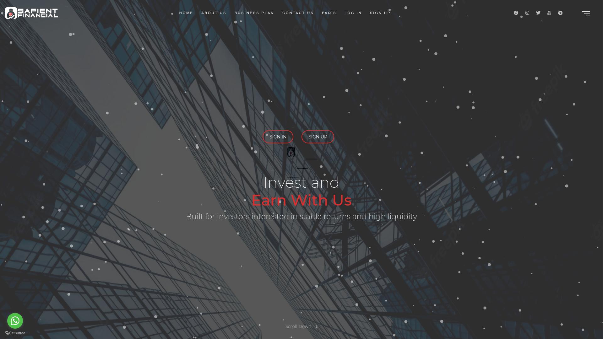 Screenshot sapientfinancial.ltd