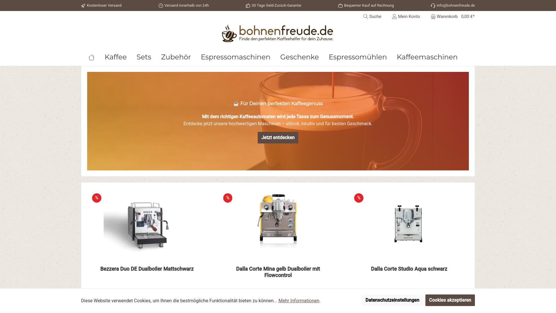 Screenshot bohnenfreude.de