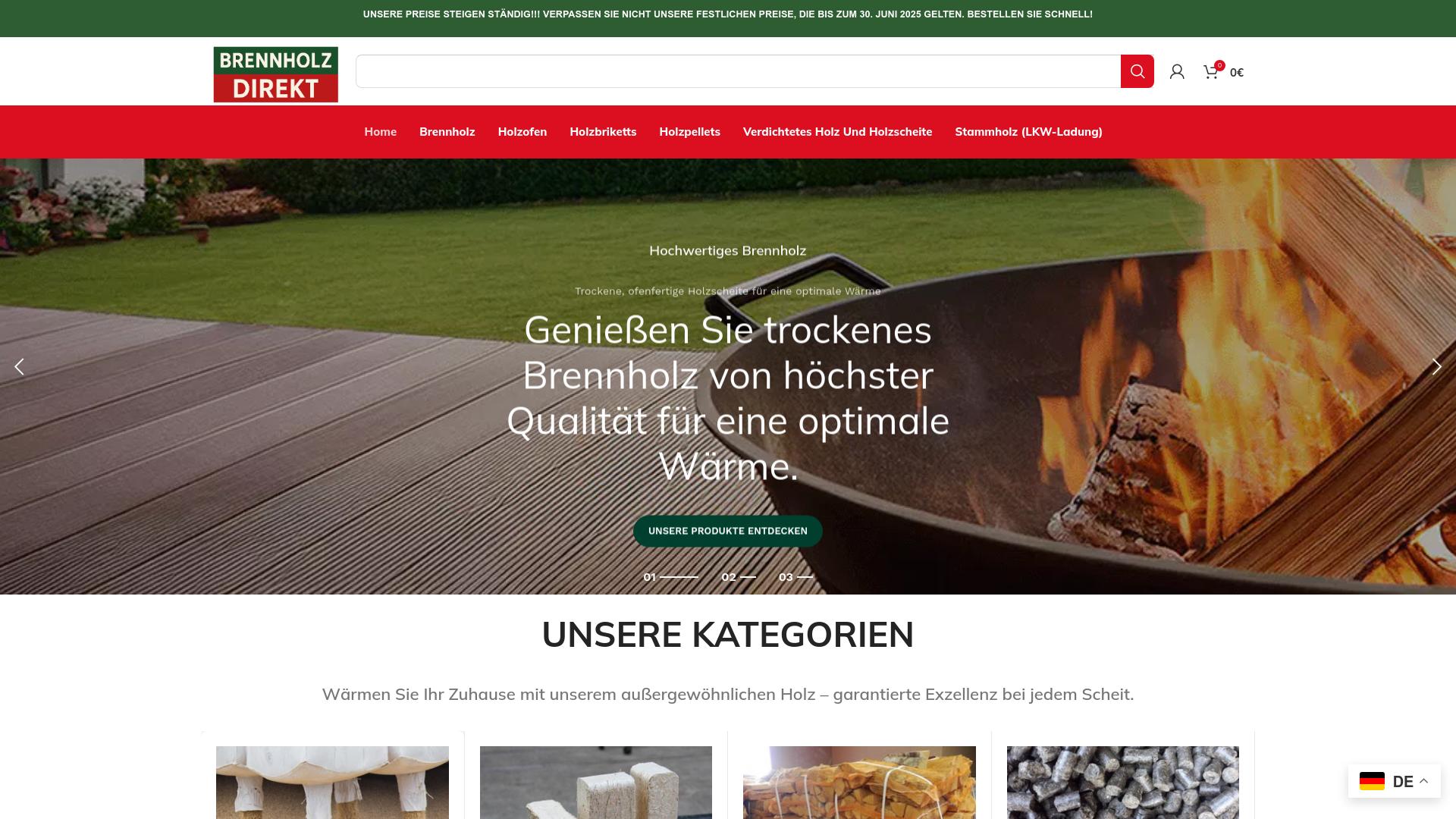 Screenshot brennholzdirekt.com