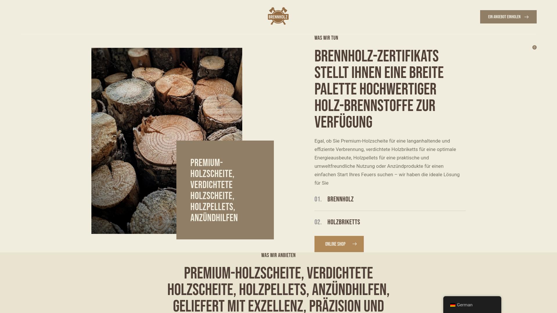 Screenshot brennholzschnell24.de