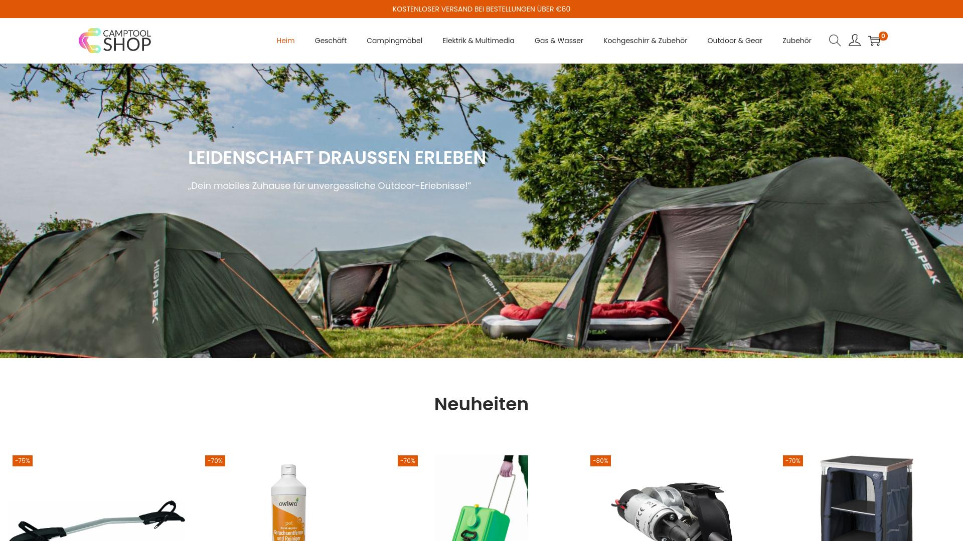 Screenshot camptool-shop.com
