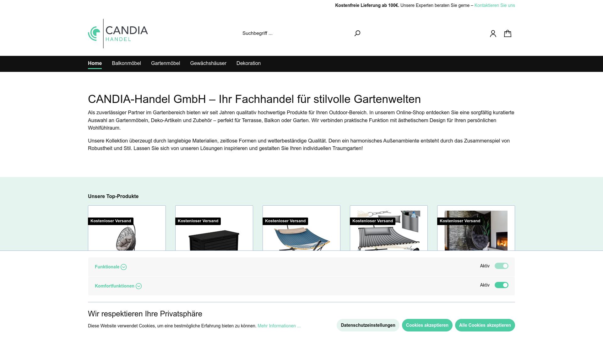 Screenshot candia-handel.de