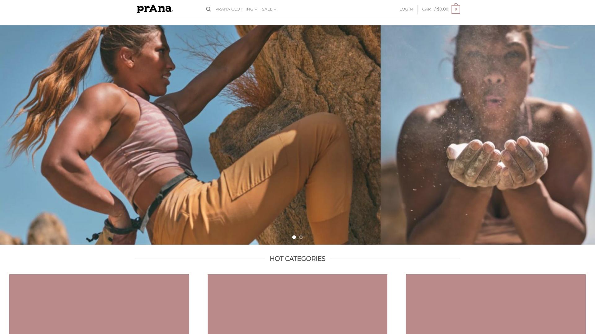 Screenshot clothingprana.com