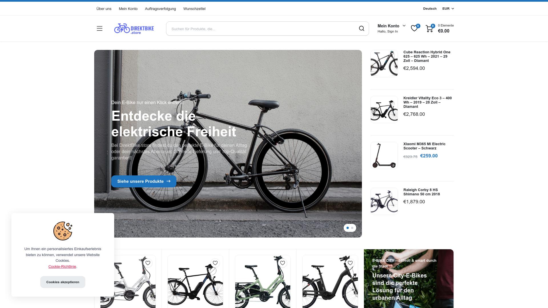 Screenshot direktbike.store
