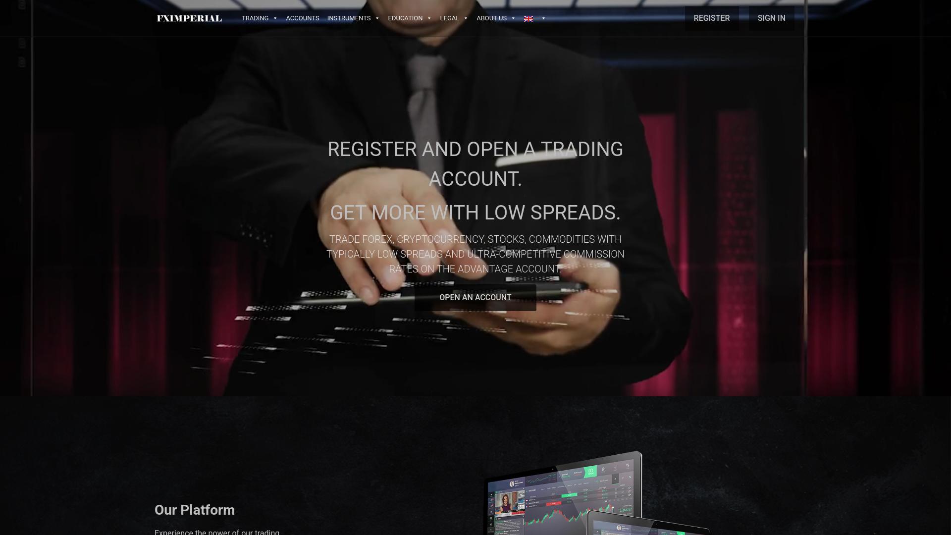 Screenshot fximperial.io