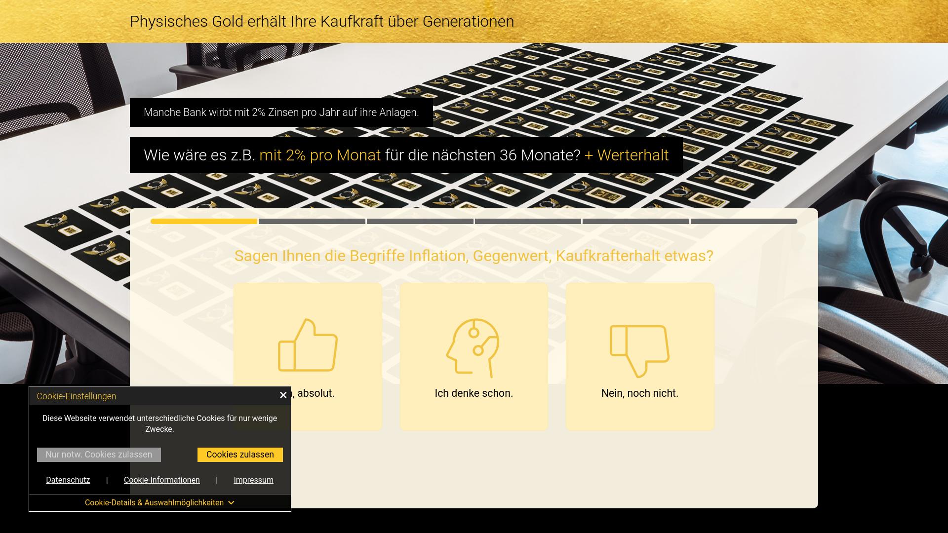 Screenshot goldsicher.net