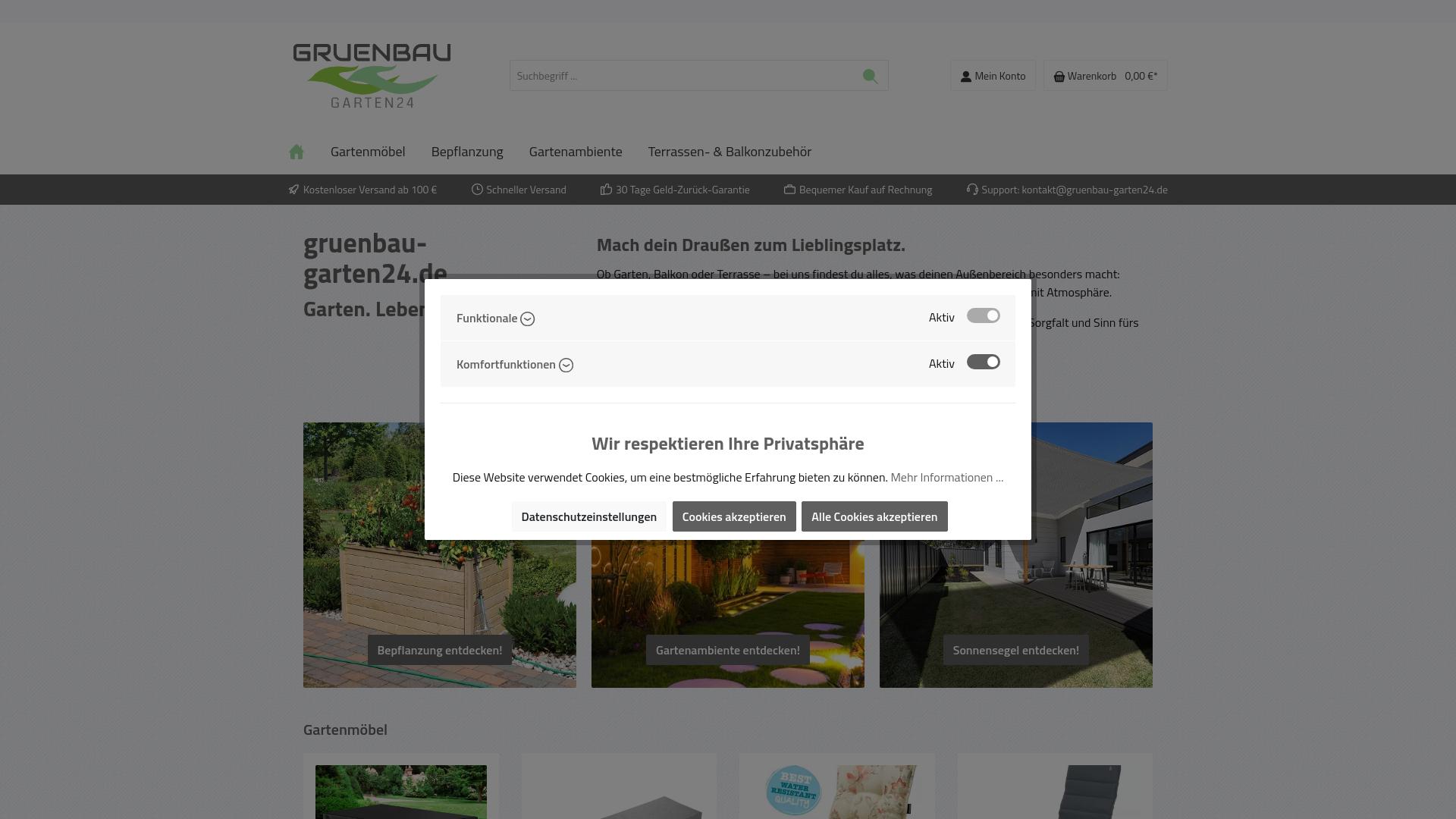 Screenshot gruenbau-garten24.de