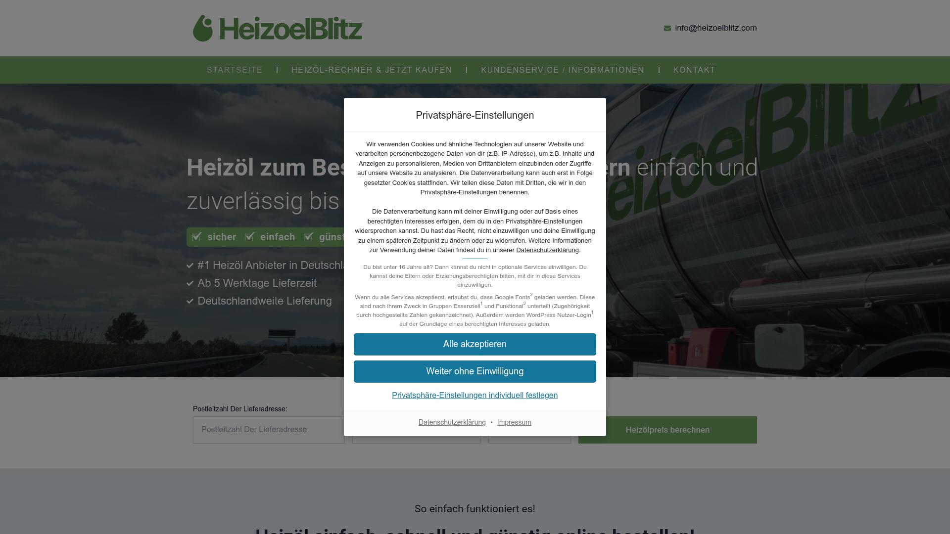 Screenshot heizoelblitz.com
