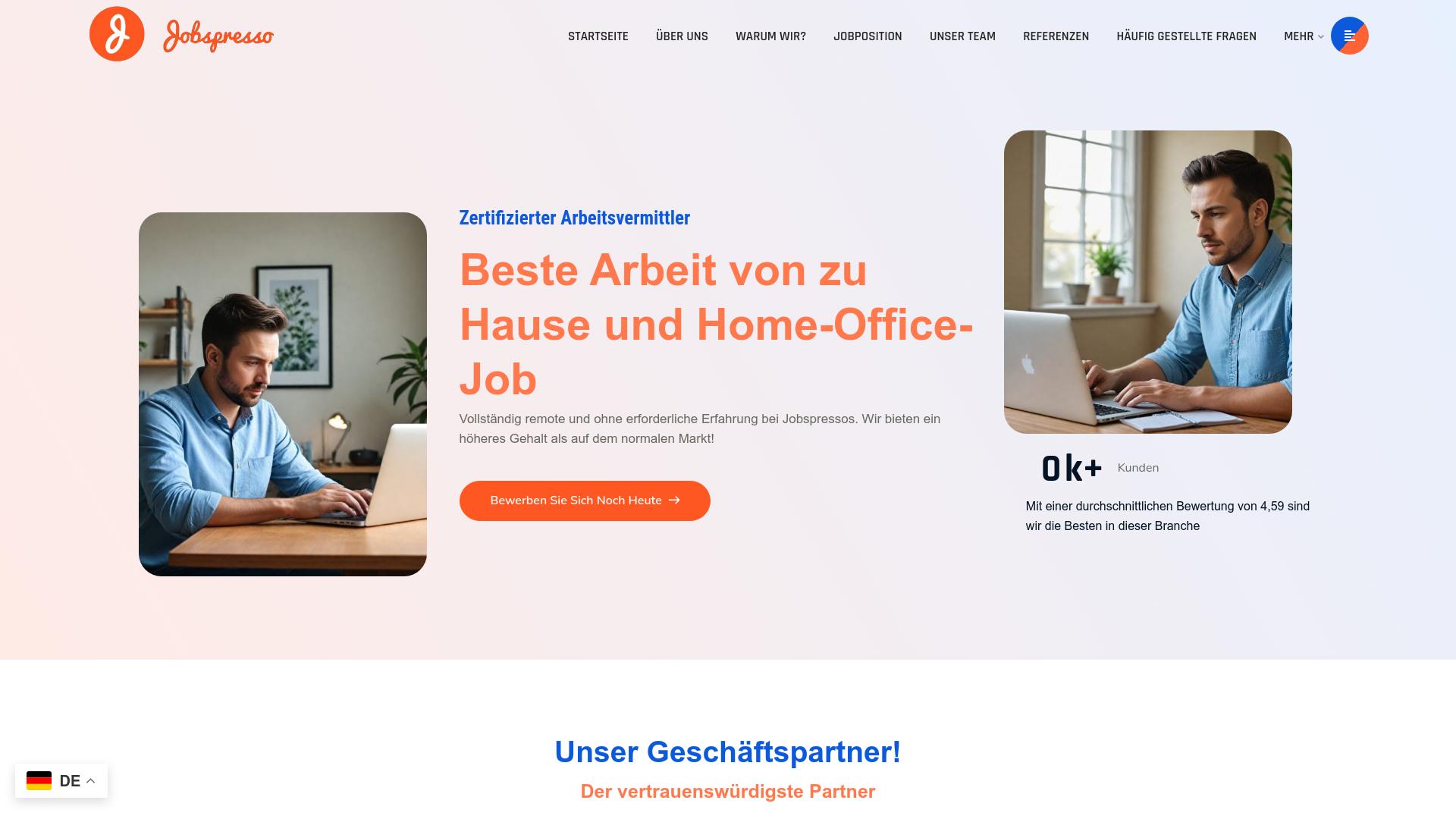 Screenshot jobspressos.com