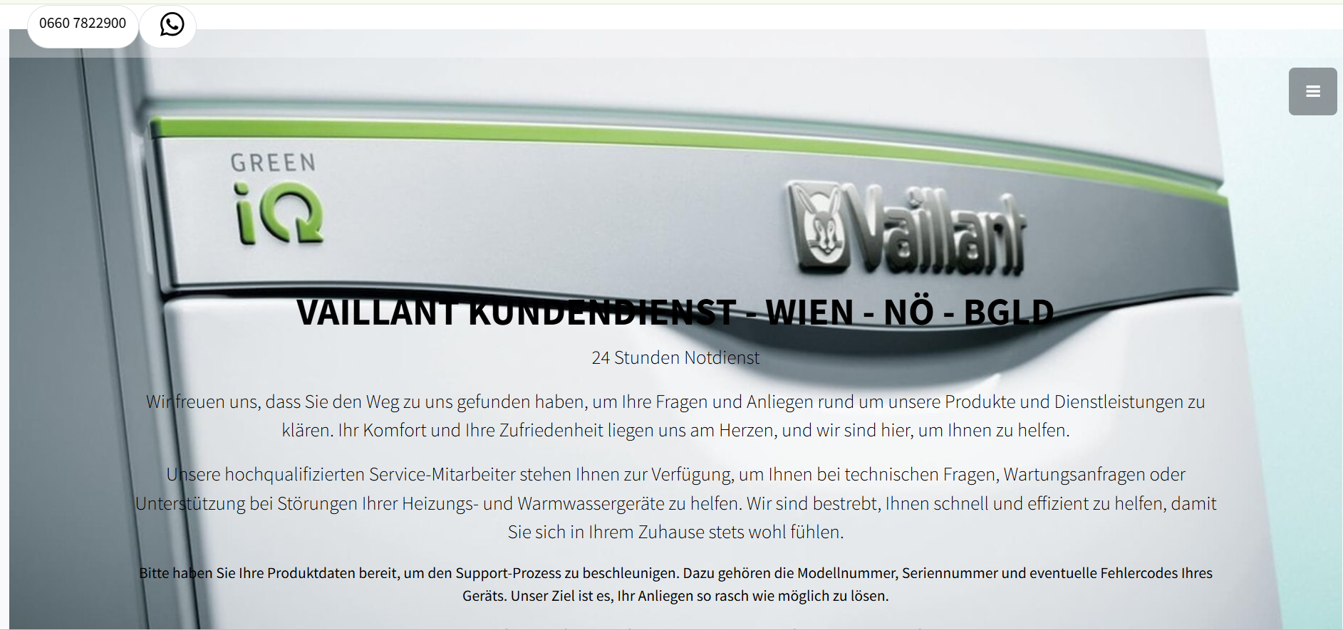 Screenshot kundenservice-hotline.at