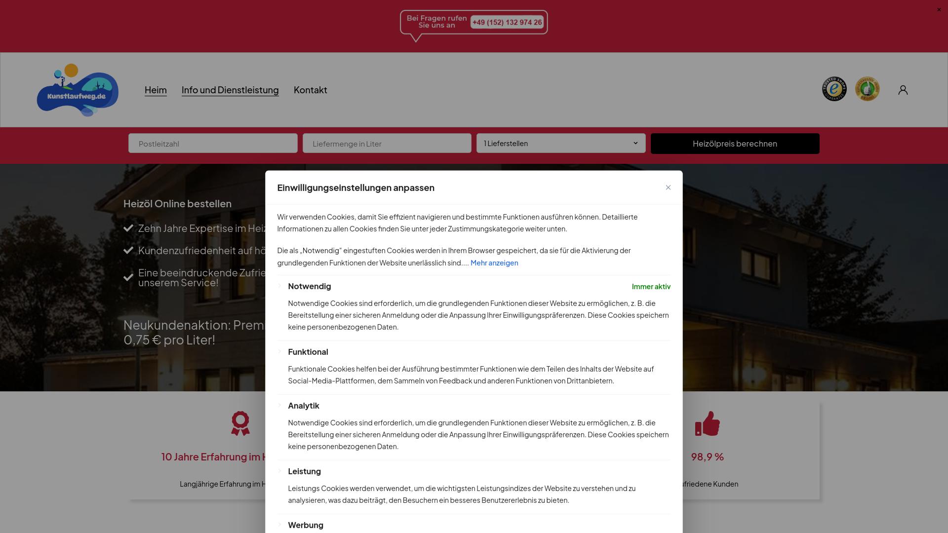 Screenshot kunstlaufweg.de