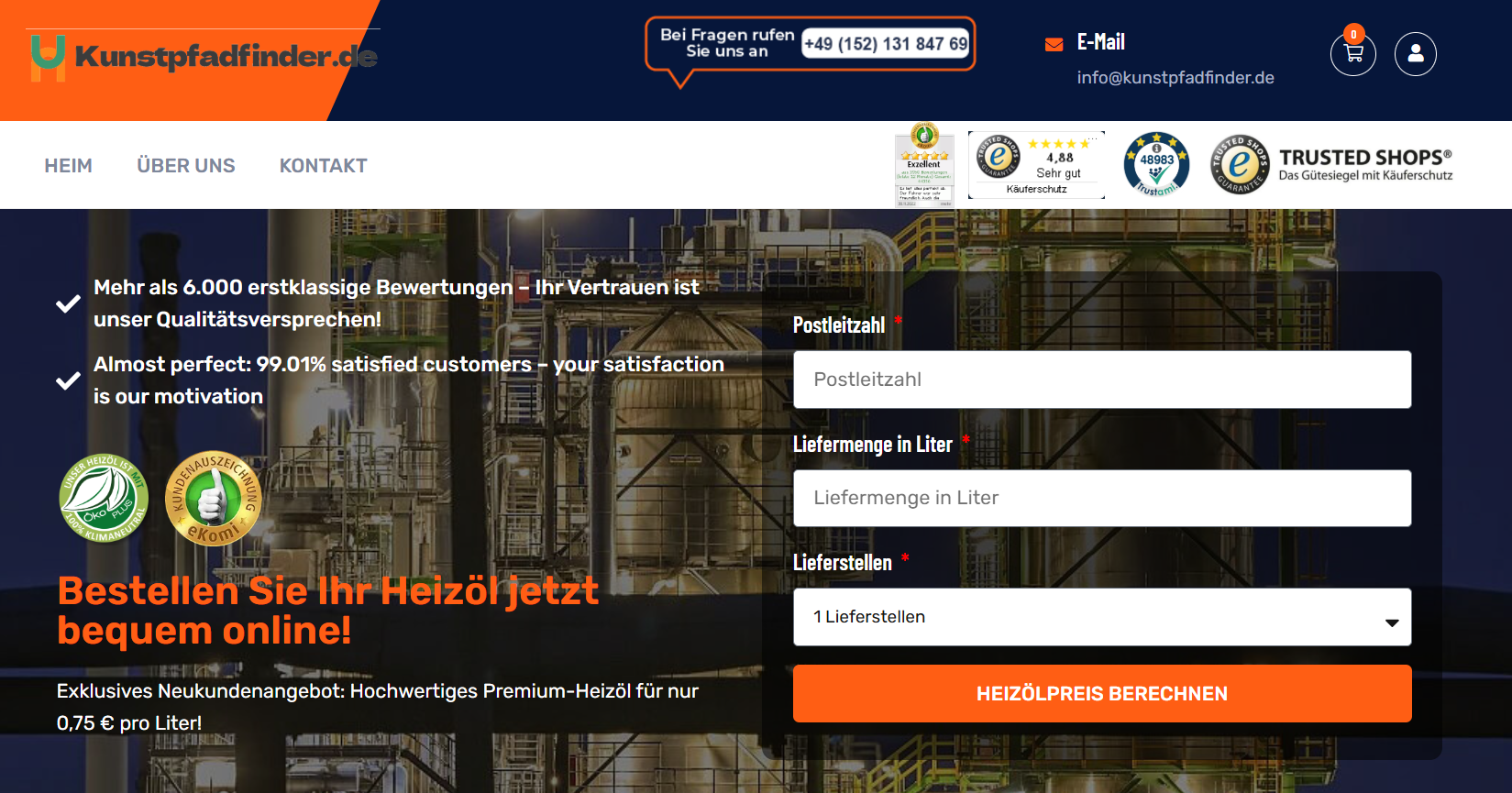 Screenshot kunstpfadfinder.de