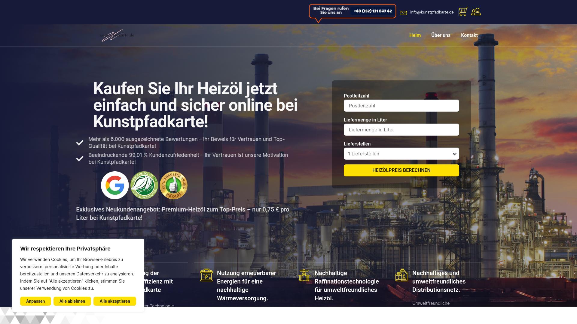 Screenshot kunstpfadkarte.de