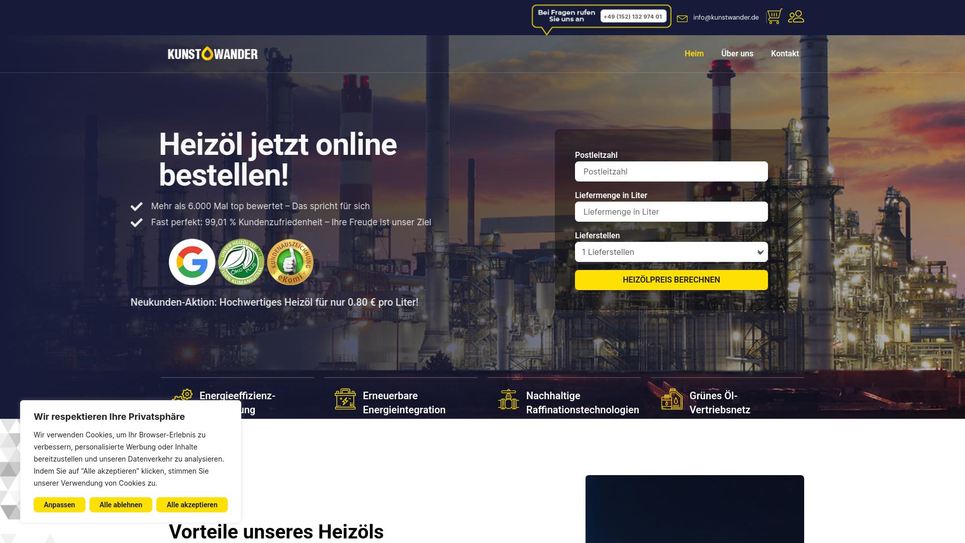 Screenshot kunstwander.de
