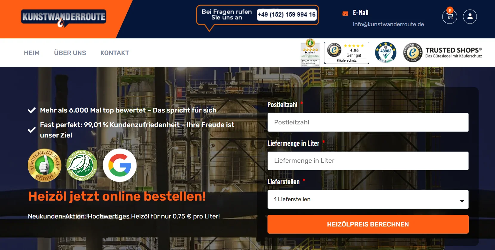 Screenshot kunstwanderroute.de