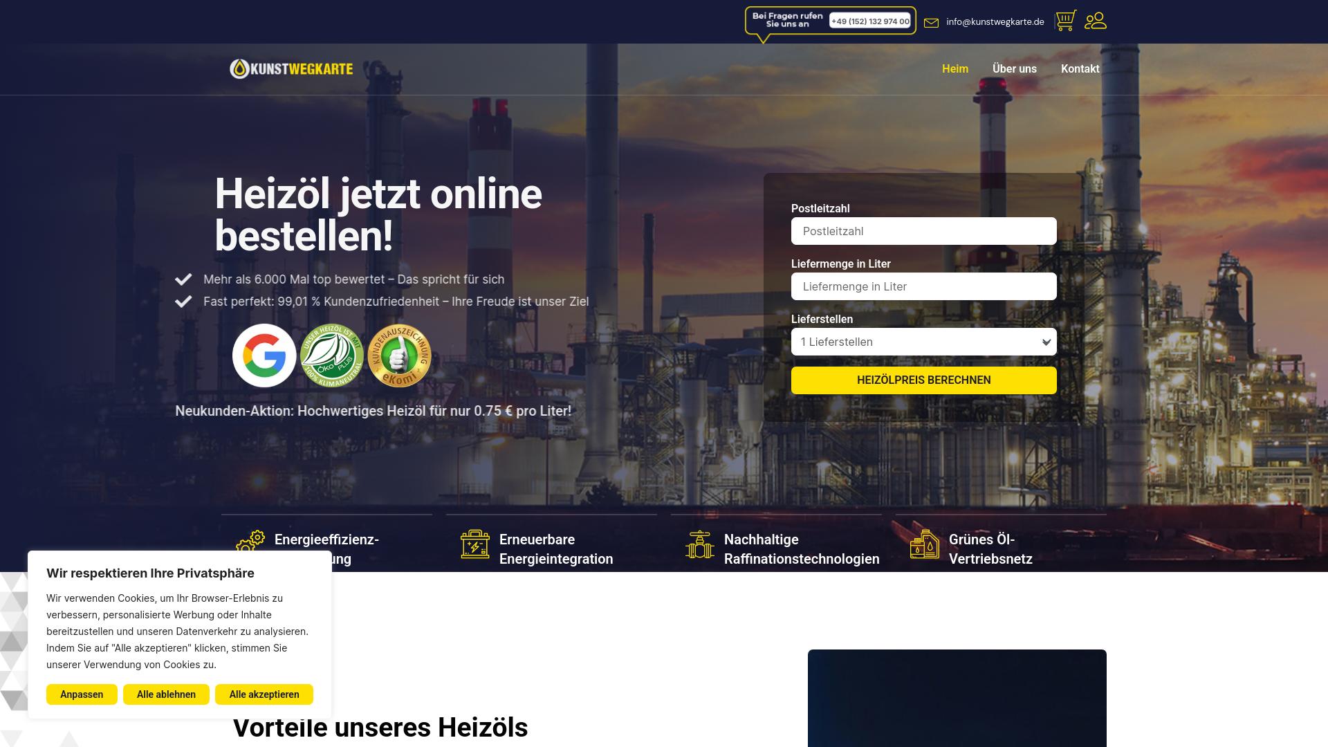Screenshot kunstwegkarte.de