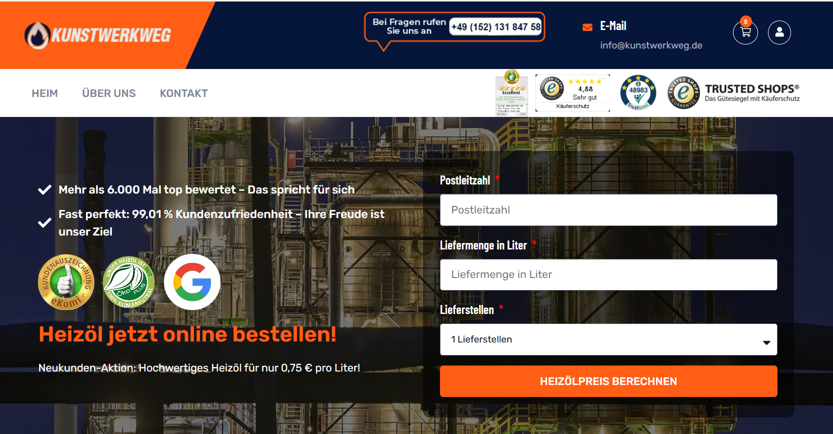 Screenshot kunstwerkweg.de