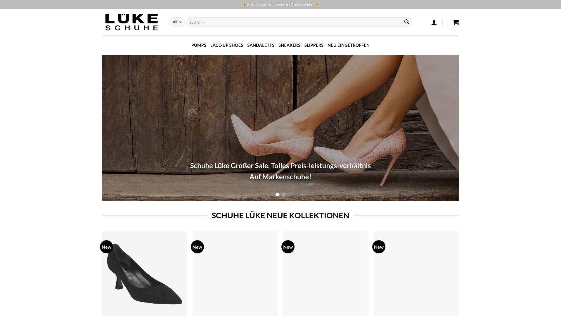 Screenshot luekeshoes.com