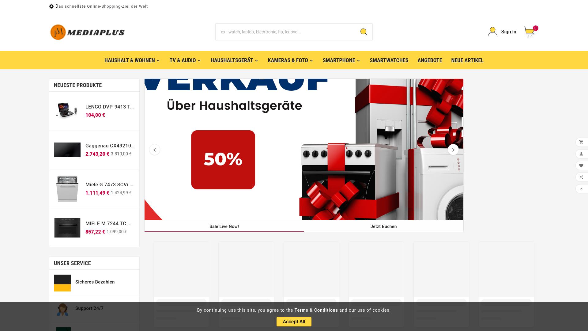 Screenshot mediaplus.shop