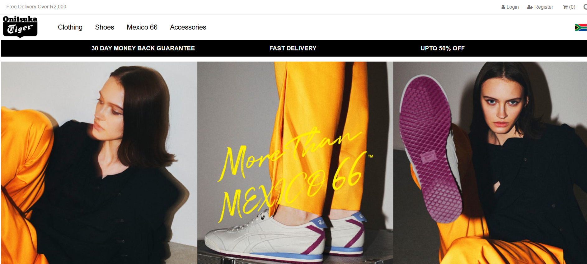 Screenshot onitsukasouthafrica.co.za