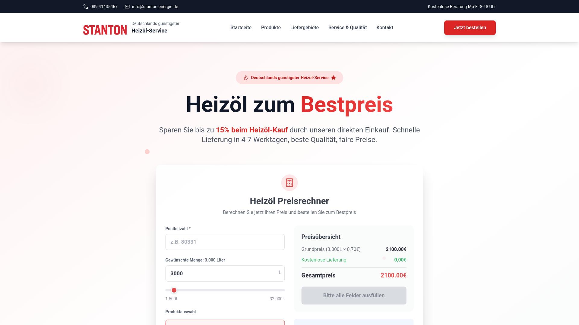Screenshot stanton-energie.de