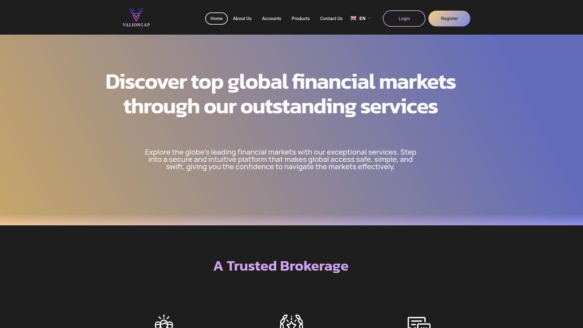 Screenshot valioncap.com