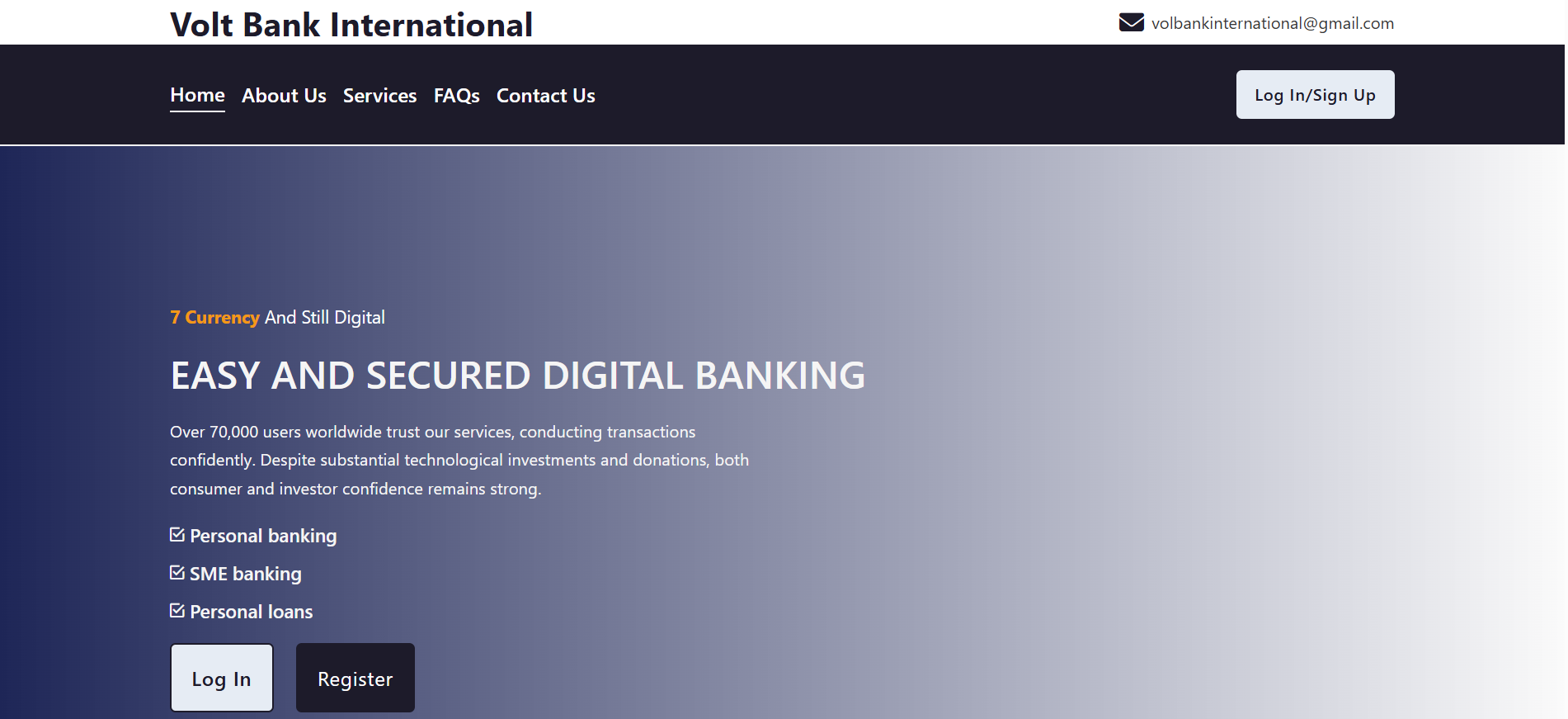 Screenshot voltbankinternational.com