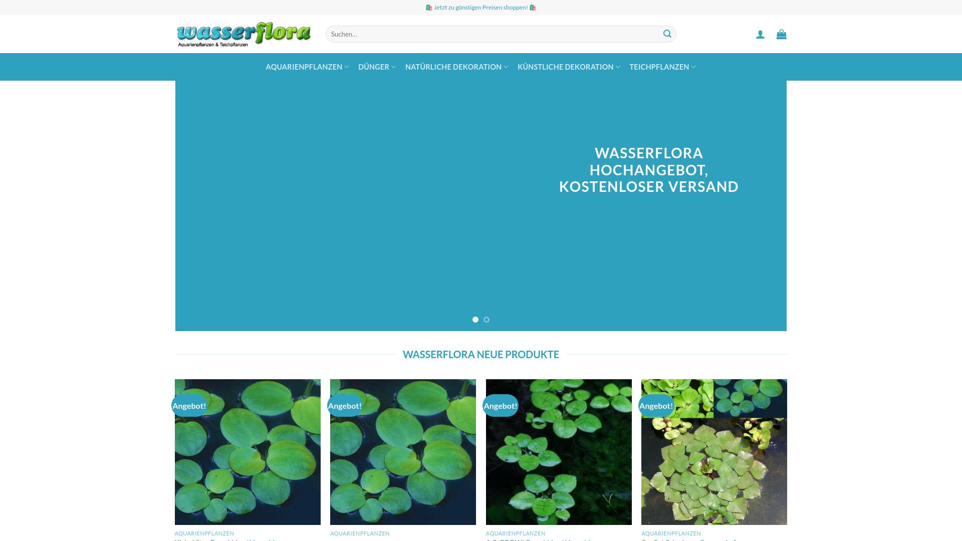 Screenshot wasserflorashop.com