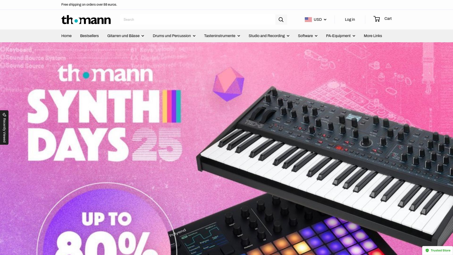 Screenshot thomann-music.za.com