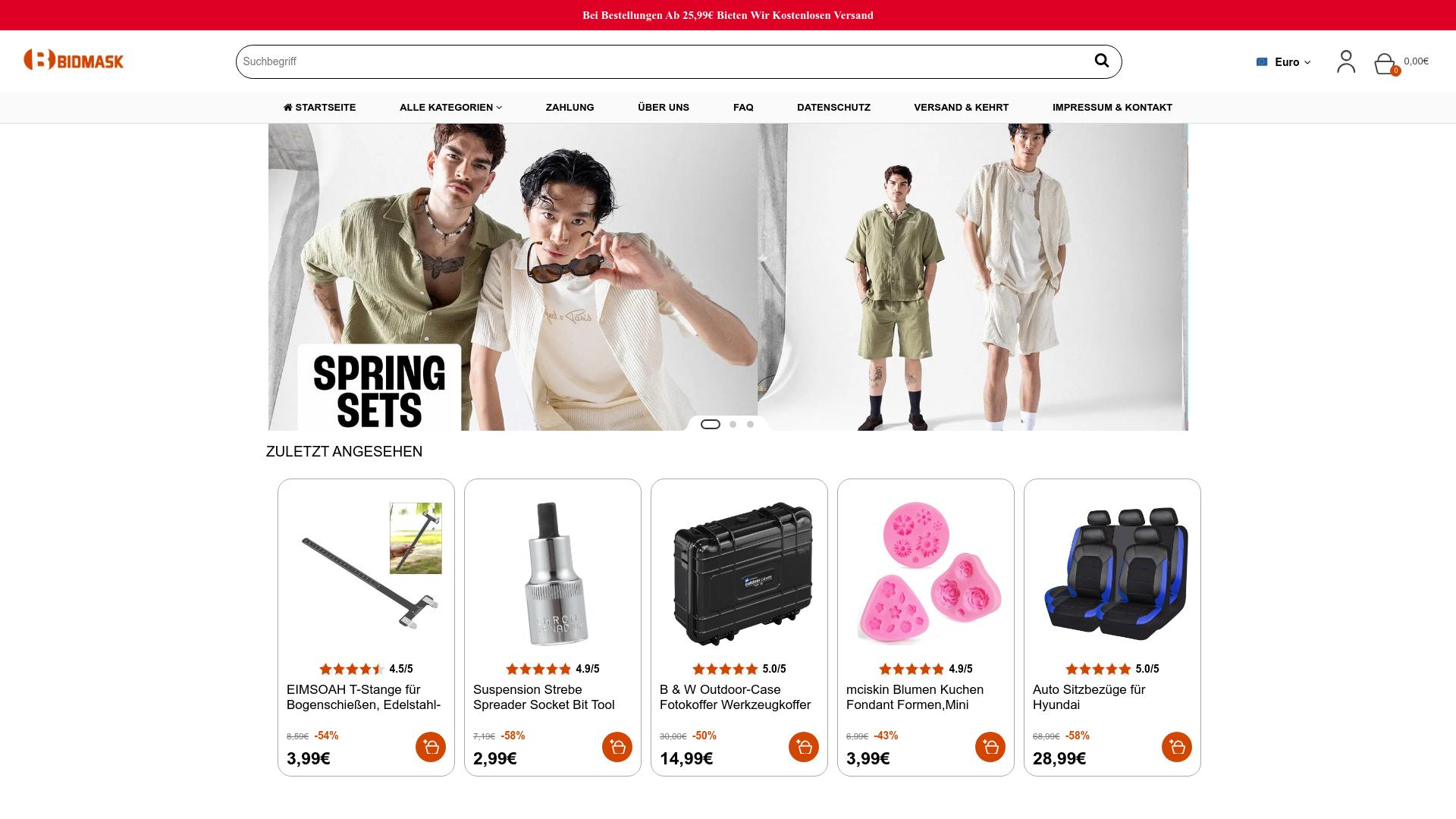 Screenshot bidmask.com