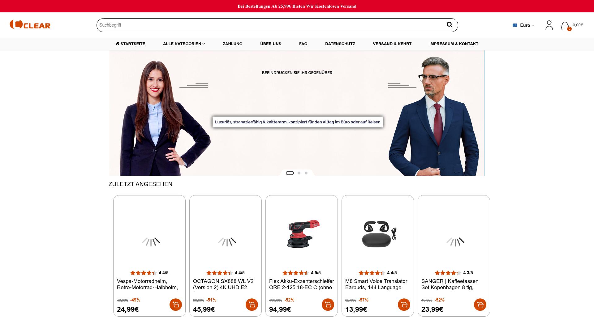 Screenshot clearancecrest.com