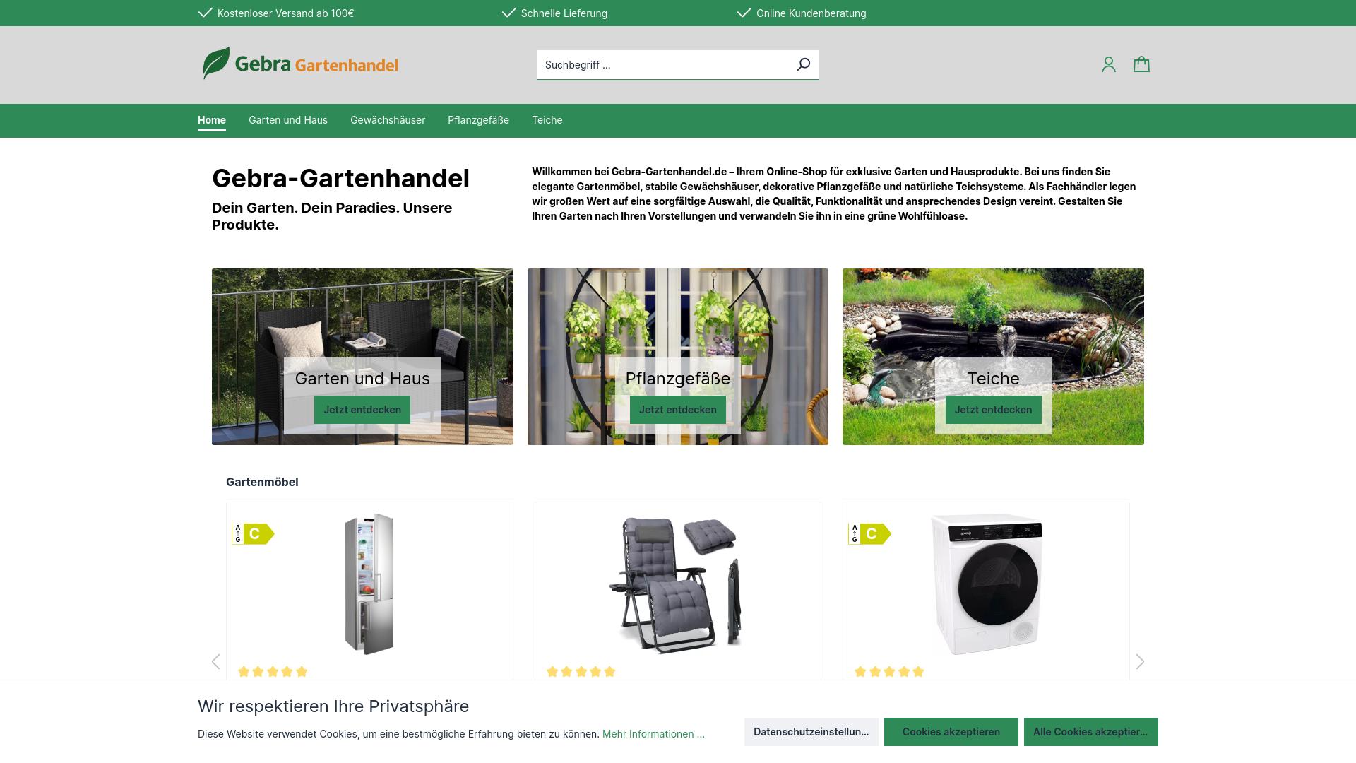 Screenshot gebra-gartenhandel.de