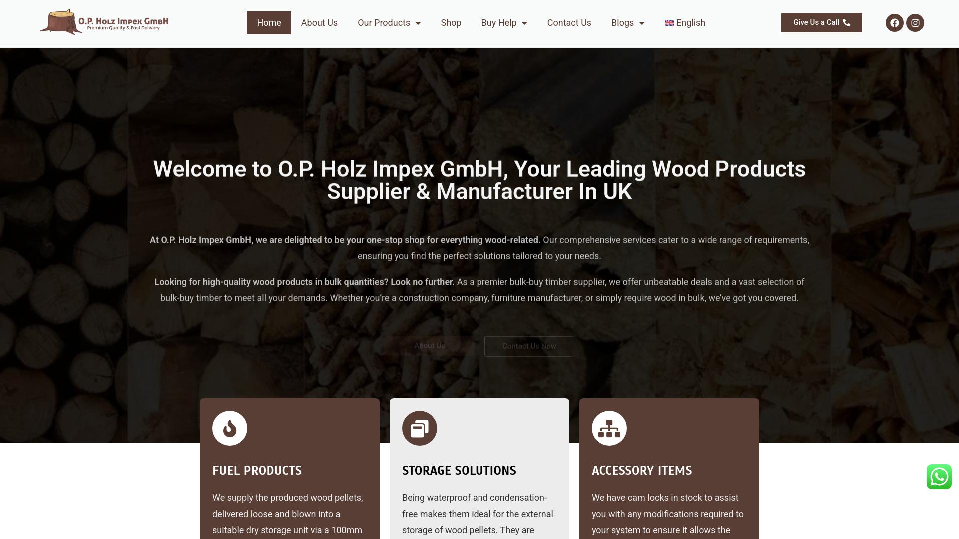 Screenshot opholzimpexgmbh.com