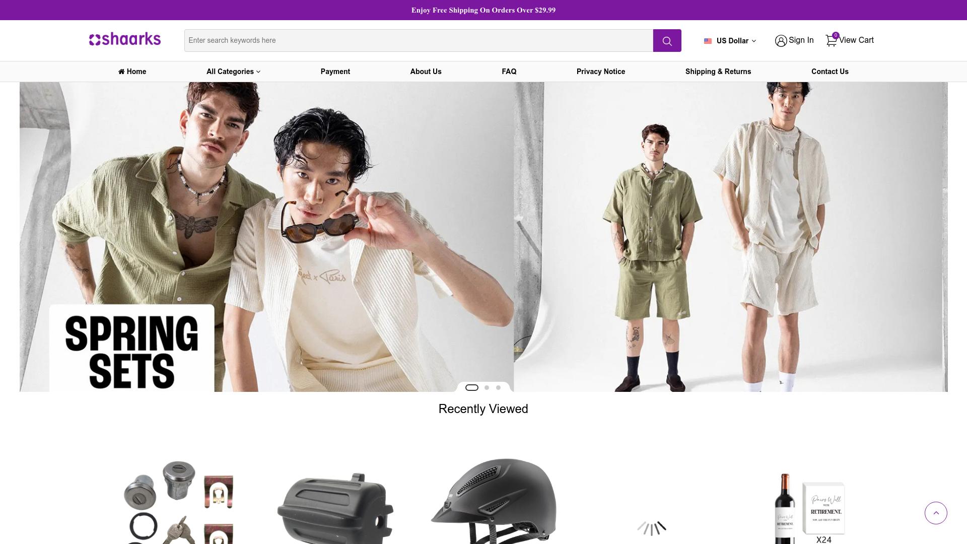 Screenshot shaarks.com