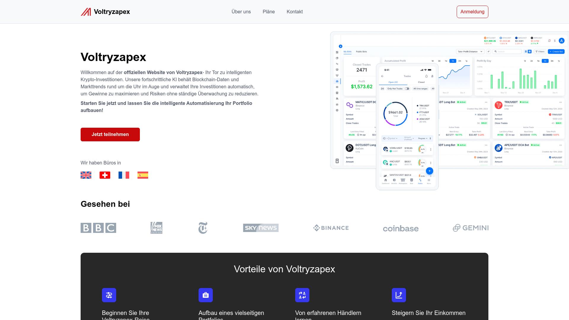 Screenshot voltryzapex.at