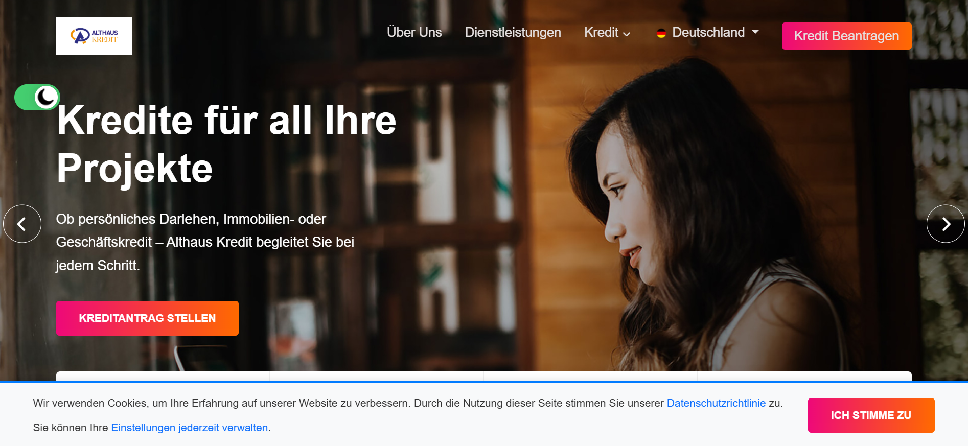 Screenshot althaus-kredit.com