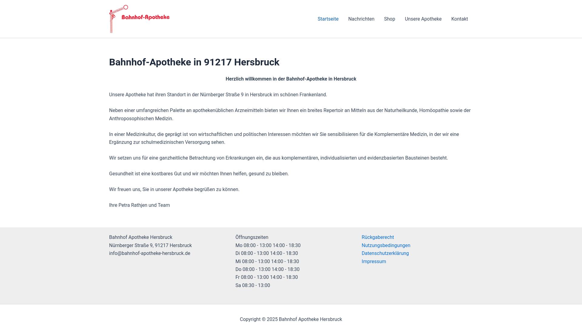 Screenshot bahnhof-apotheke-hersbruck.de