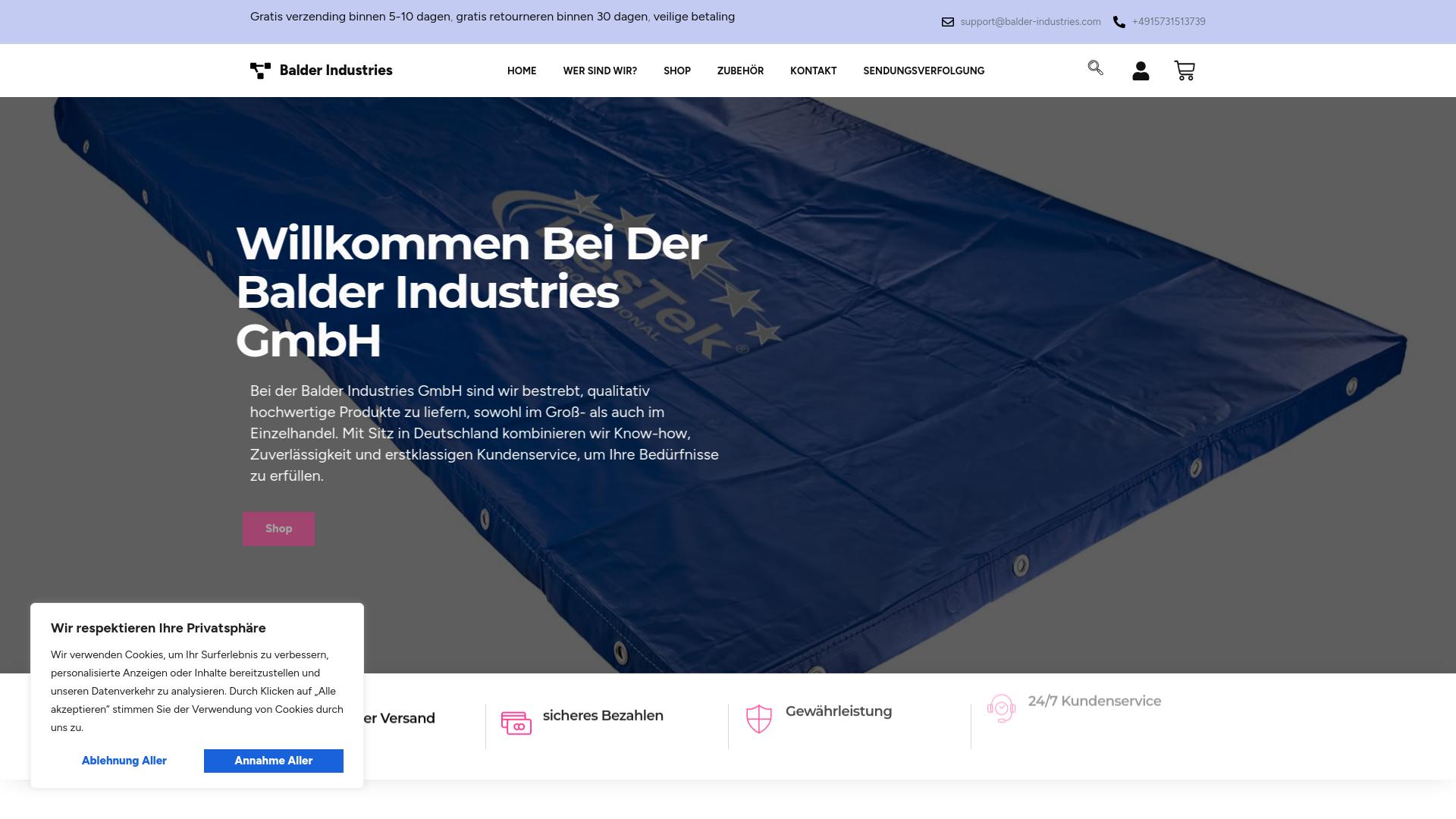 Screenshot balder-industries.com