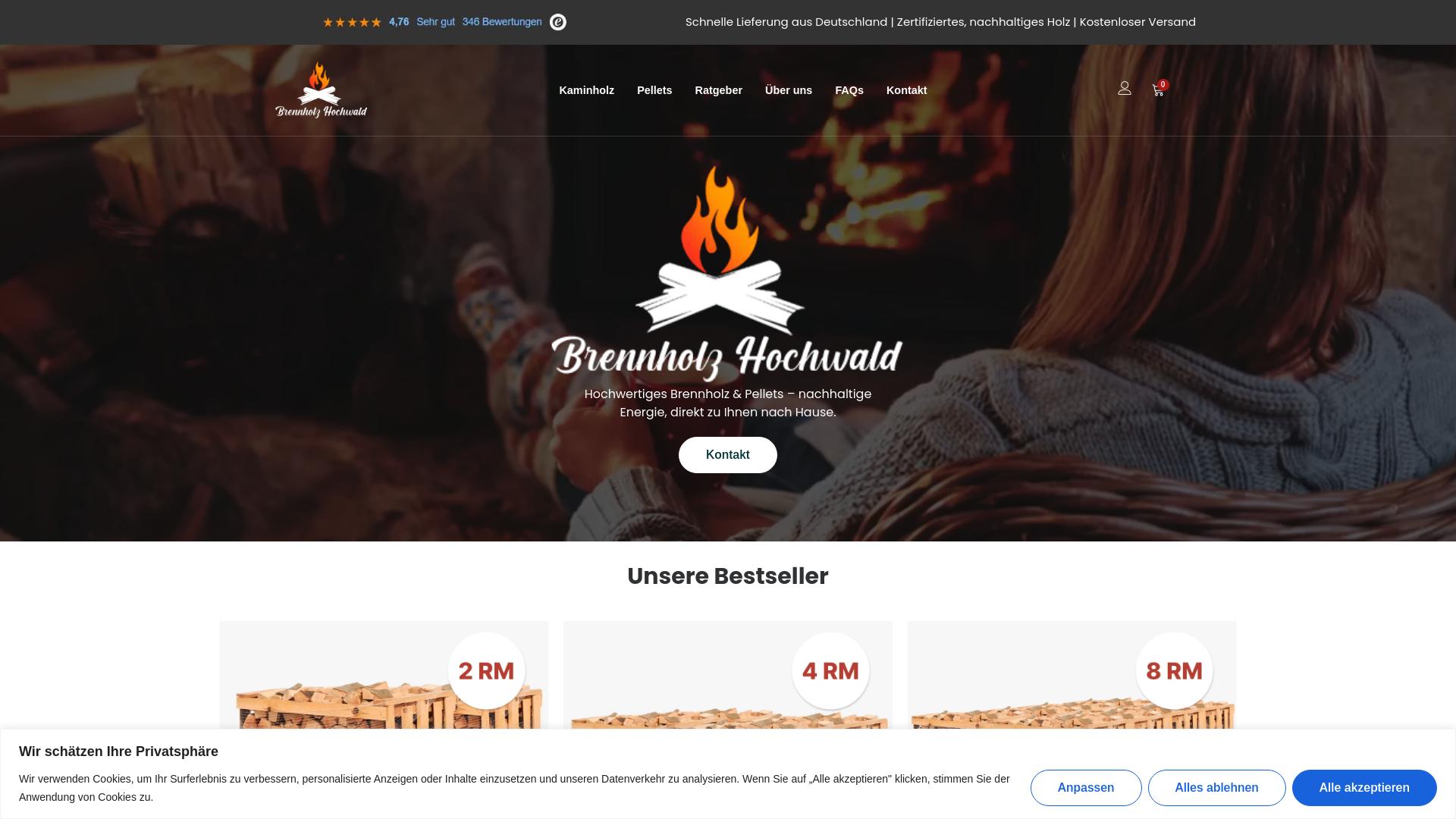 Screenshot brennholzstore.de