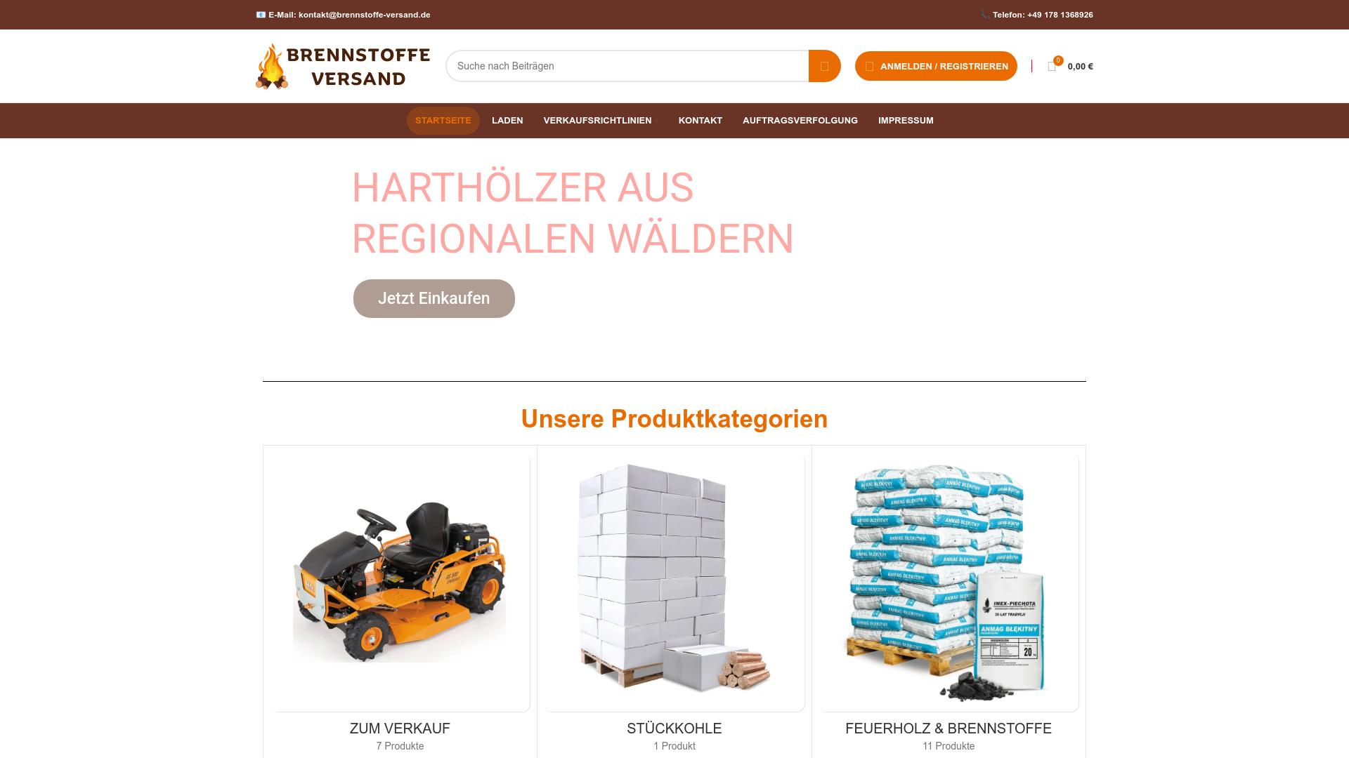 Screenshot brennstoffe-versand.de