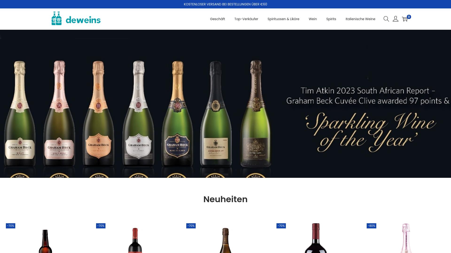 Screenshot deweins.com